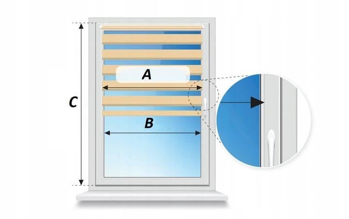 Ролета тканевая Sun Window День-ночь ВН 21201 58х150 см Бежевый (13555923) - фото 2