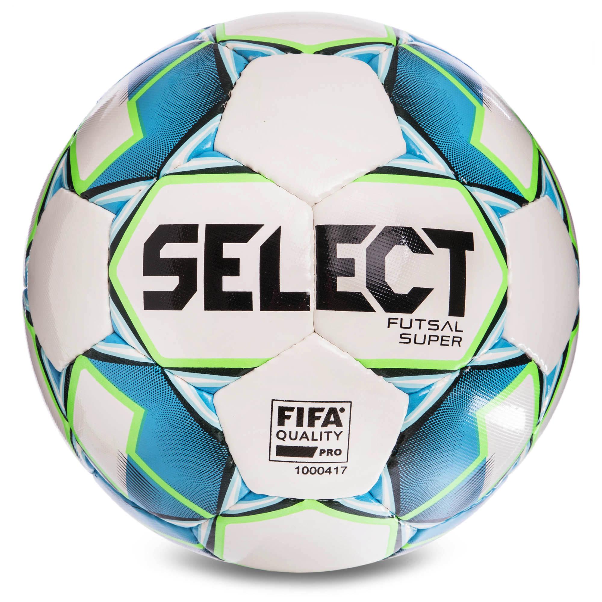 Мяч для футзала Zelart SELECT FUTSAL SUPER FIFA №4 Белый/Зеленый/Синий (DR007309)