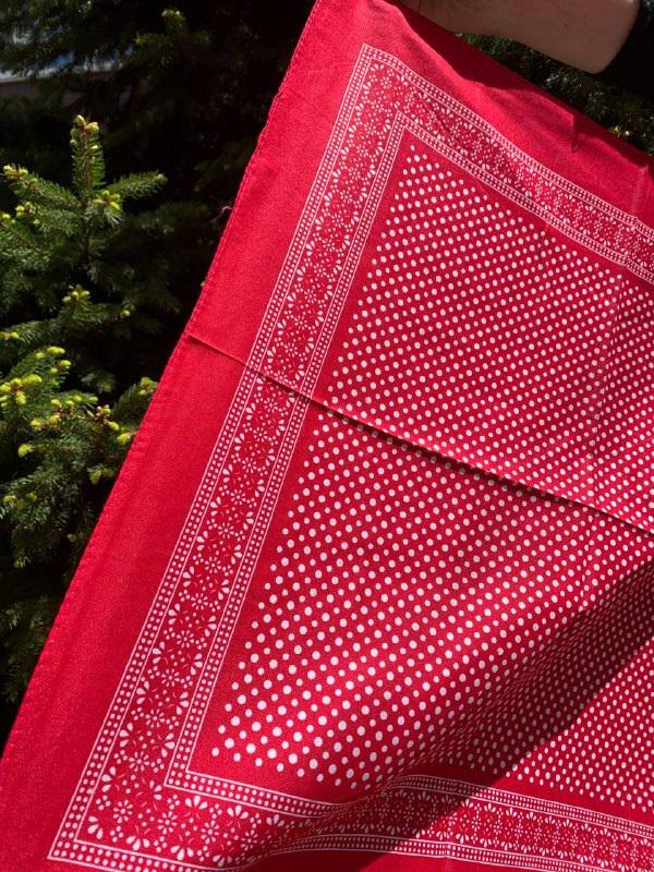 Бандана з візерунком у горошок 10550 55х55 см Малиновий (4557744) - фото 2