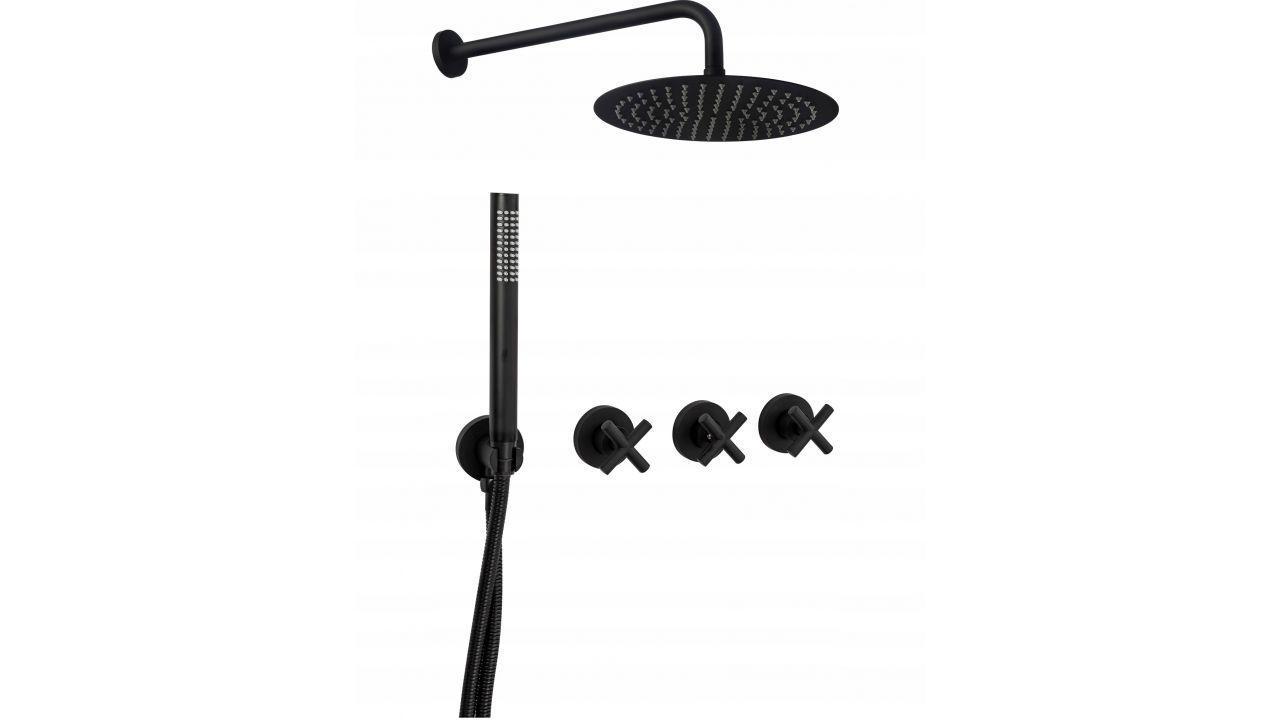 Душевой гарнитур скрытого монтажа Rea EXIT Black (Rea-P8000)