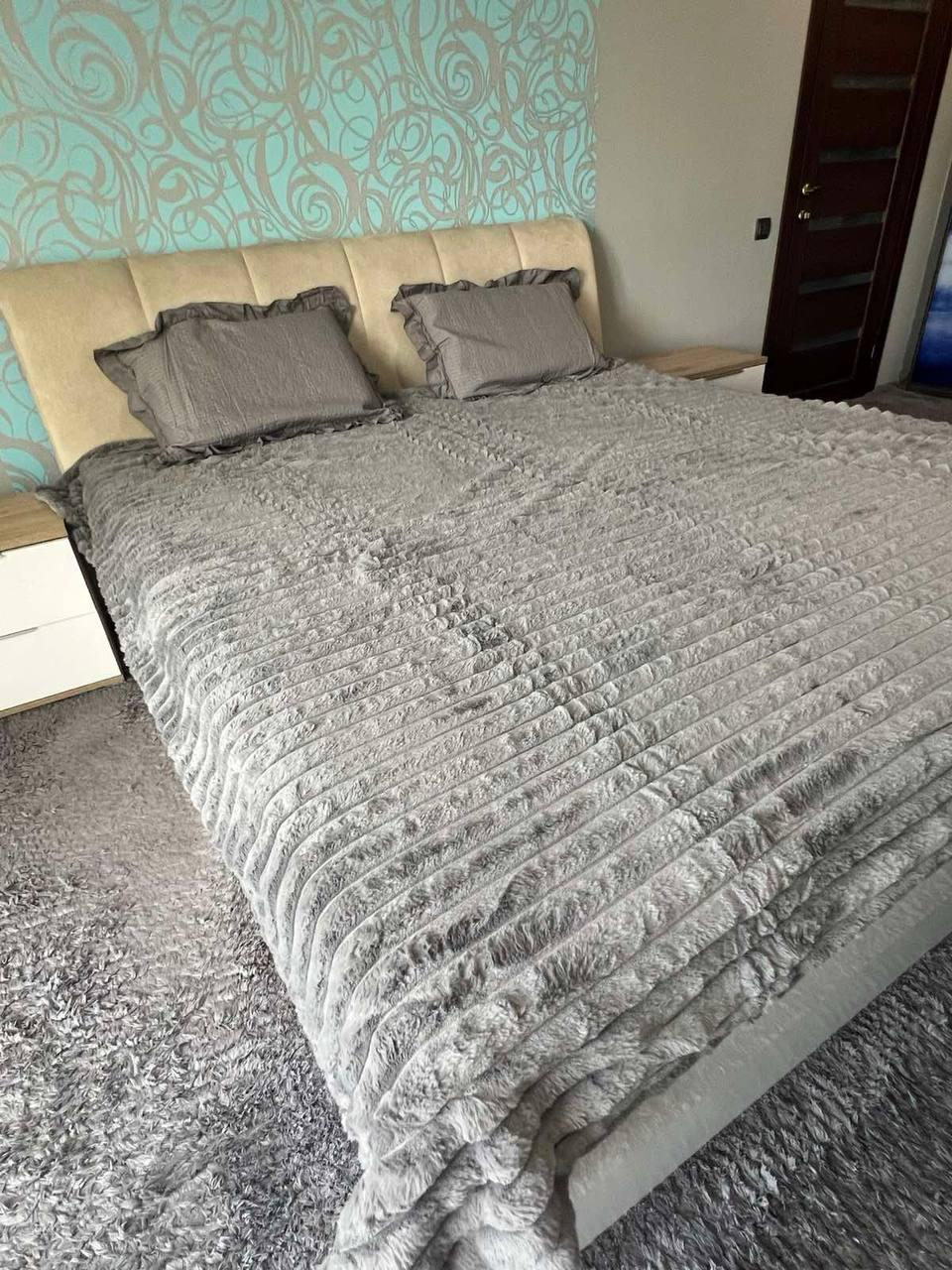 Плед-покривало шиншила євро 200х230 см Сірий (П4К-mur-shin-sharp-003) - фото 1