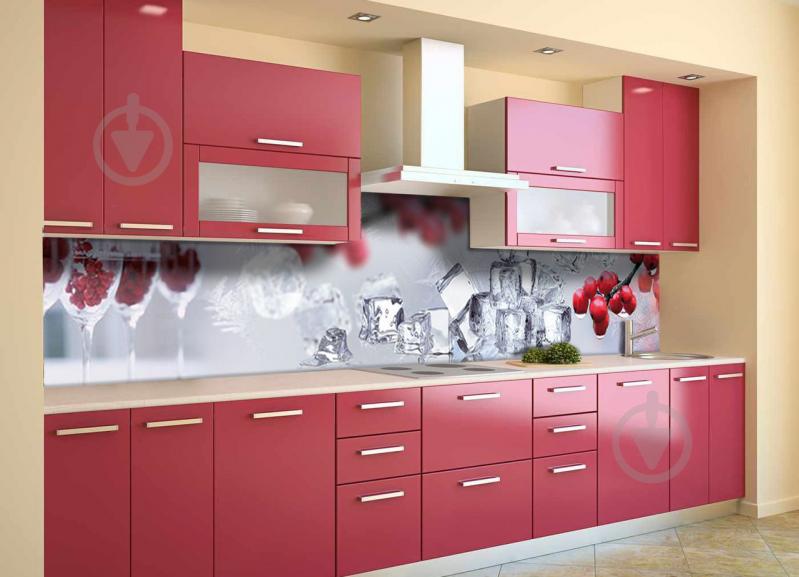 Скинали на кухню Zatarga «Красные Ягоды Лед» 600х2500 мм виниловая 3Д наклейка кухонный фартук самоклеящаяся Z180301 Скинали на кухню Zatarga «Красные Ягоды Лед» 600х2500 мм виниловая 3Д наклейка кухонный фартук самоклеящаяся Z180301