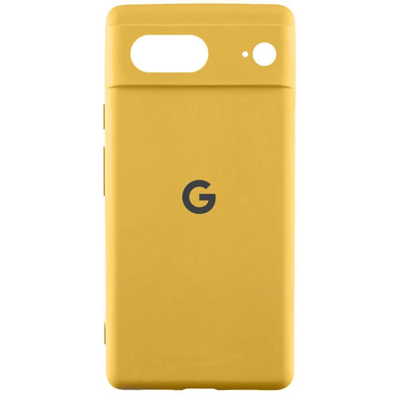 Противоударный чехол Silicone Cover Lakshmi Full Camera (AAA) with Logo для Google Pixel 8 Желтый / Yellow