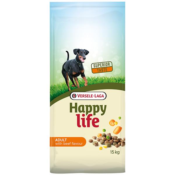 Корм сухой Happy Life with Beef flavouring для собак всех пород 15 кг (5410340311042)