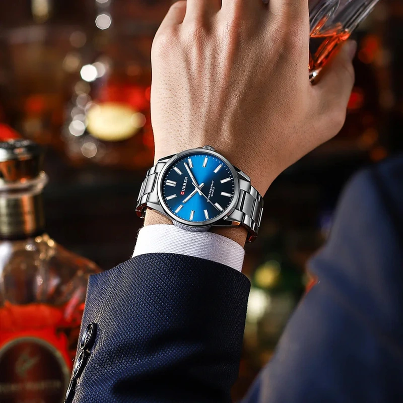 Наручные часы Curren 9090 Silver/Blue - фото 3 Наручные часы Curren 9090 Silver/Blue - фото 3