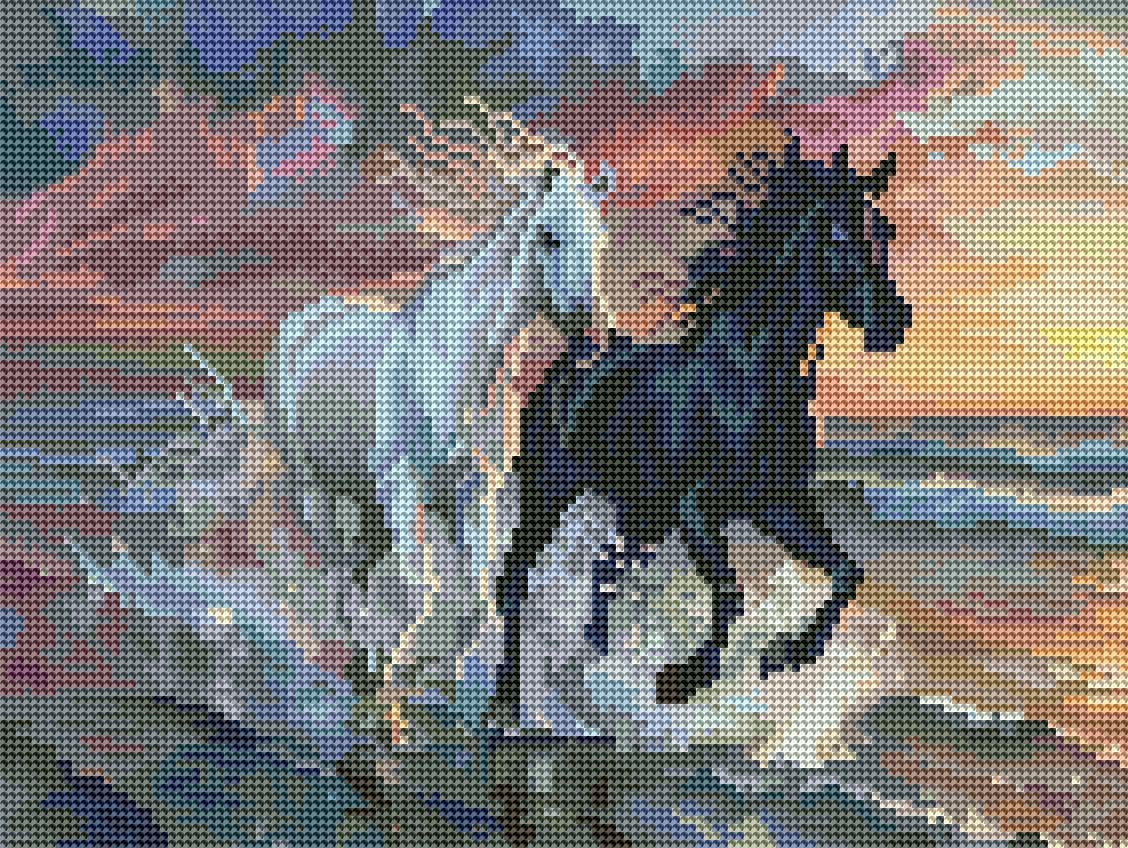 Алмазная мозаика Brushme Лошадь на побережье 30x40 см (RDBS7022)