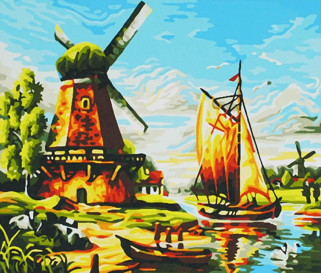 Алмазная мозаика-картина по номерам TK Group B 78651/30 Мельница в коробке 40х50 см (24711032)