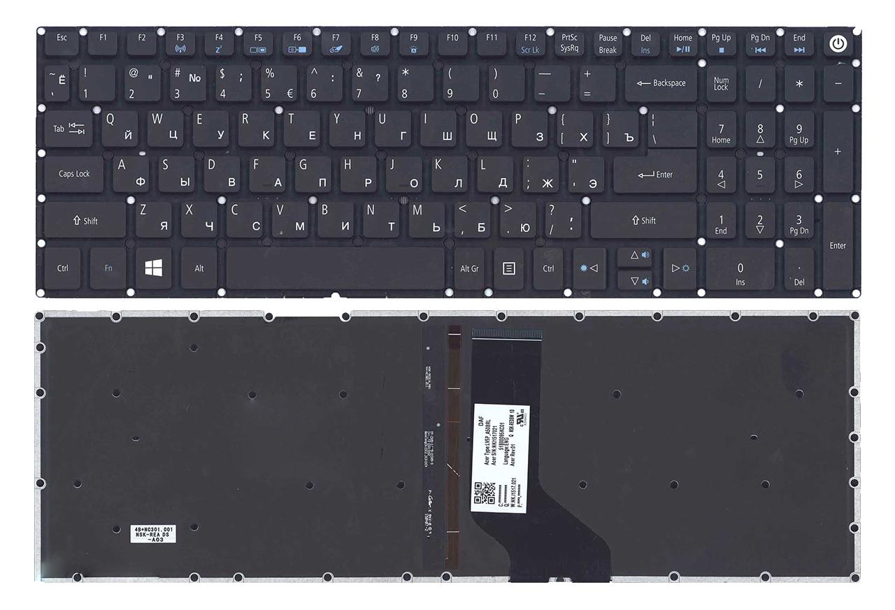 Клавиатура для ноутбука Acer Aspire A517-51P/A515-51GE/A517-51GP с подсветкой клавиш матовая (NK.I1517.007) - фото 2