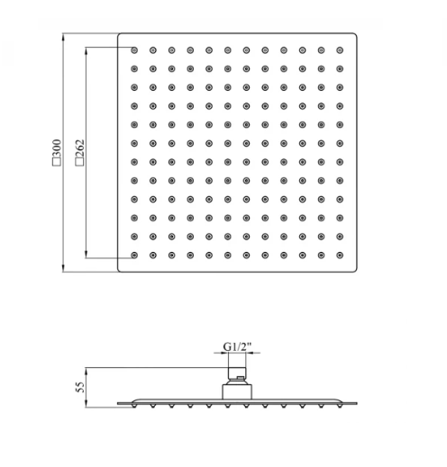 Воронка для верхнего душа Kroner KRP Edelstahl Kubus ESG704-30 (CV022955) - фото 2