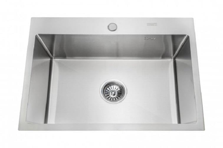 Мойка кухонная Kraft 6045 из нержавеющей стали с сифоном и корзиной
