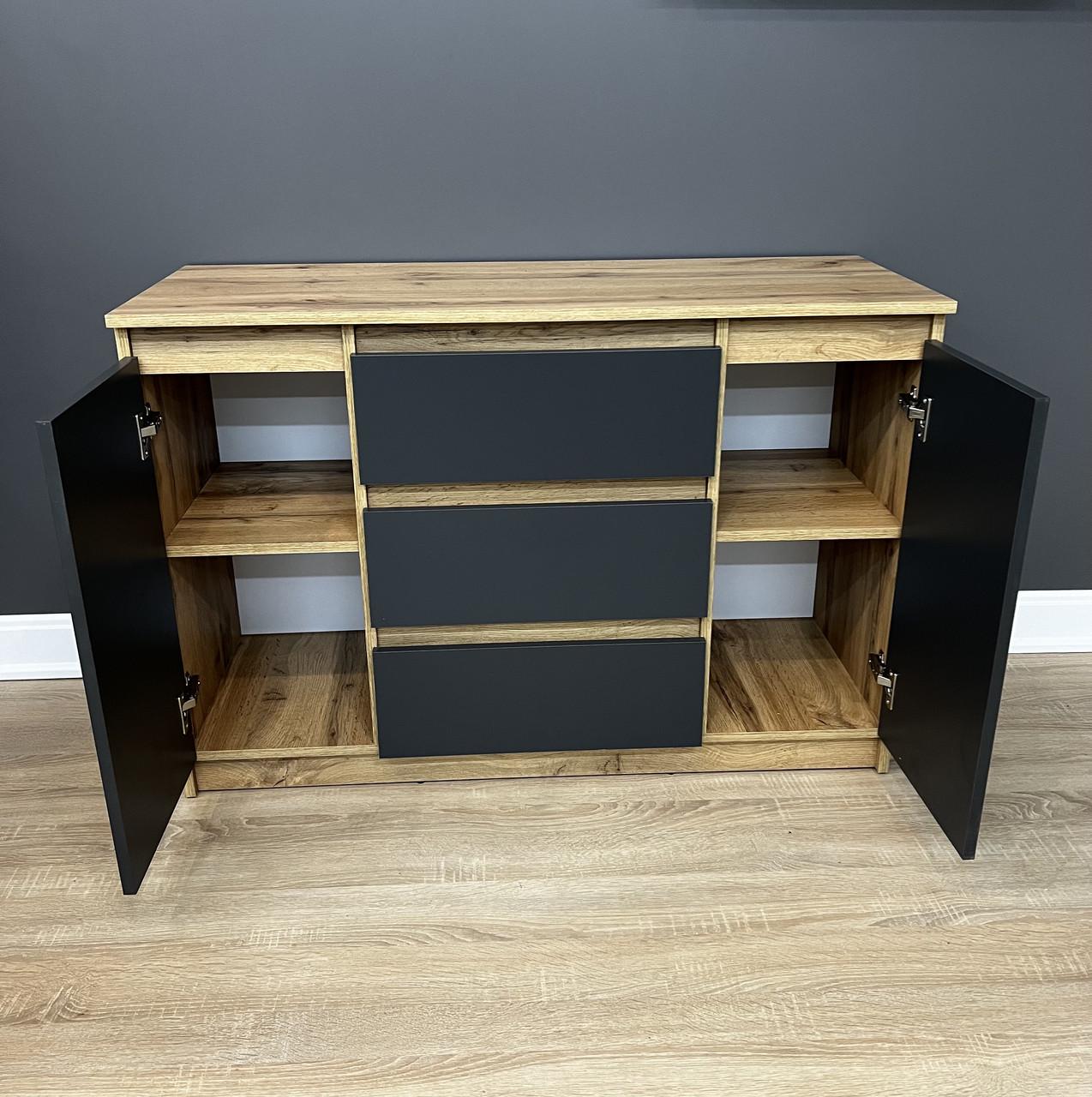 Комод Kvatro 3/2 1100х750х400 мм Дуб аппалачі/Антрацитовий - фото 6 Комод Kvatro 3/2 1100х750х400 мм Дуб аппалачі/Антрацитовий - фото 6