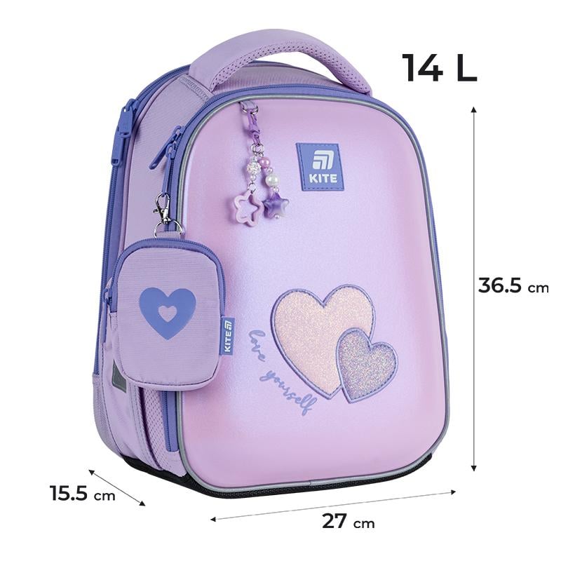 Шкільний рюкзак KITE SET K25-555S-7 Sweetheart з пеналом та сумкою для взуття (995184) - фото 2 Шкільний рюкзак KITE SET K25-555S-7 Sweetheart з пеналом та сумкою для взуття (995184) - фото 2