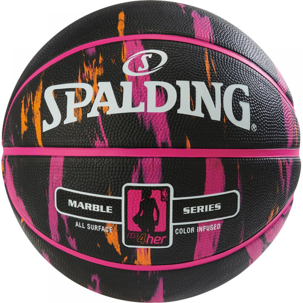 Мяч баскетбольный Spalding NBA Marble 4Her Outdoor Size 6 Black/Pink/Orange