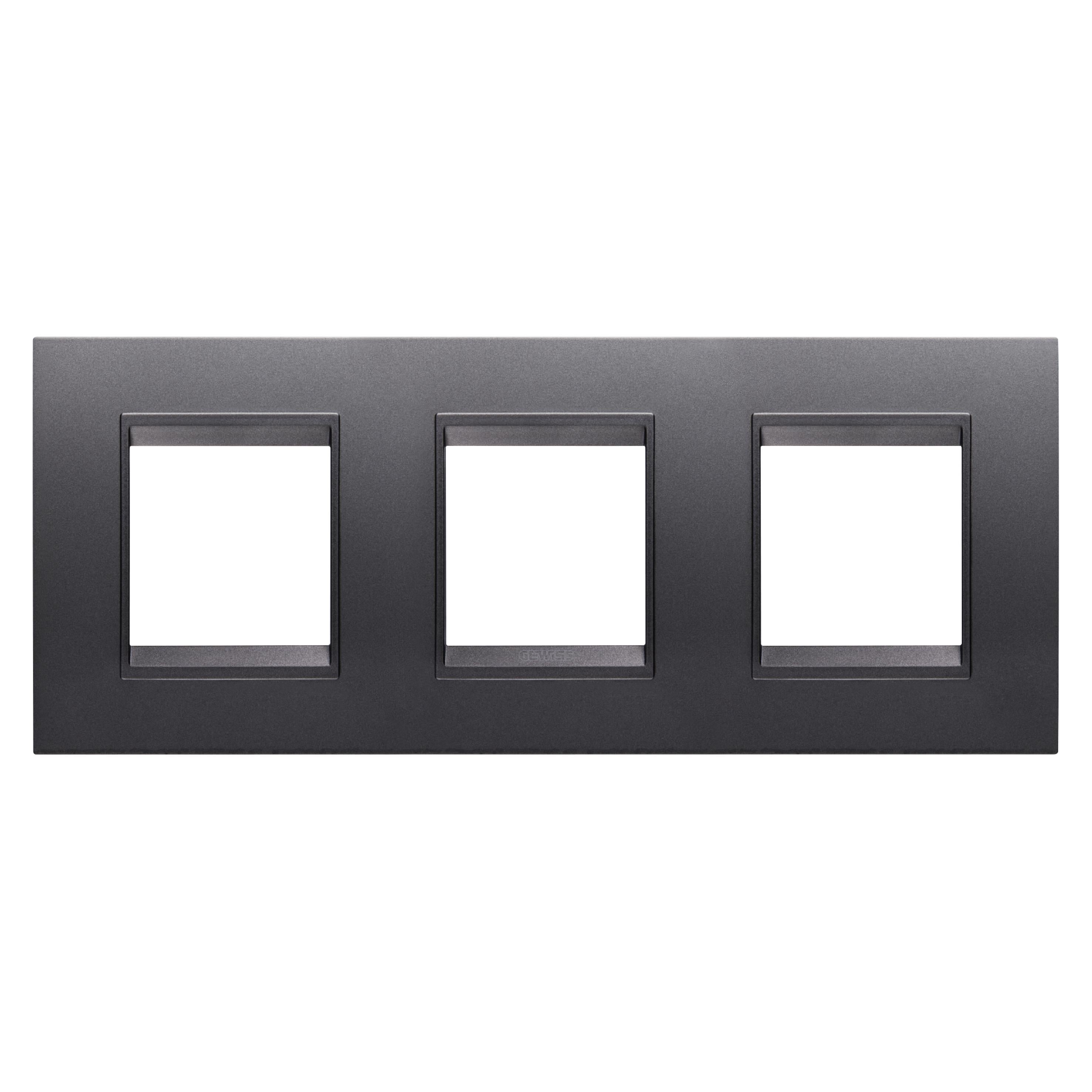 Рамка трехместная Gewiss Chorusmart LUX горизонтальная технополимер Черный (GW16226YA)