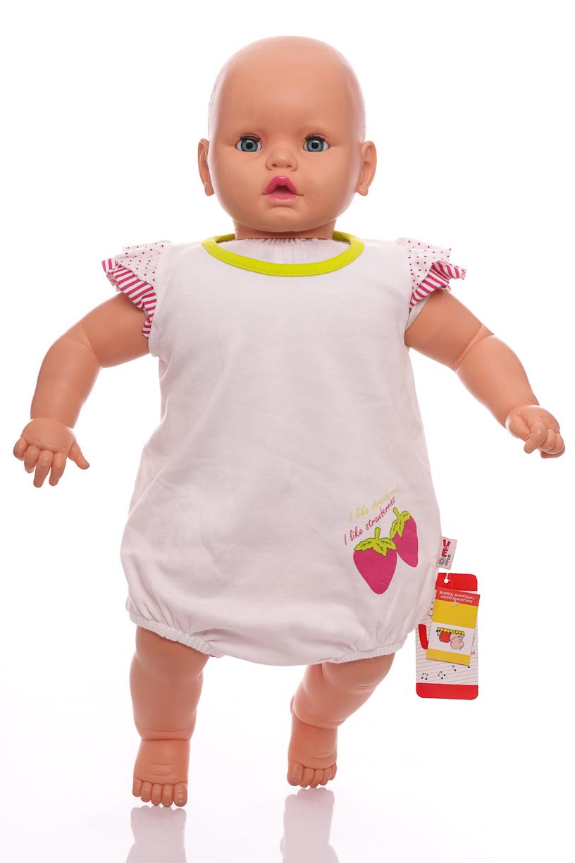 Боди-платье с коротким рукавом для девочки Клубничка интерлок MiniPapi 86 см (31442)