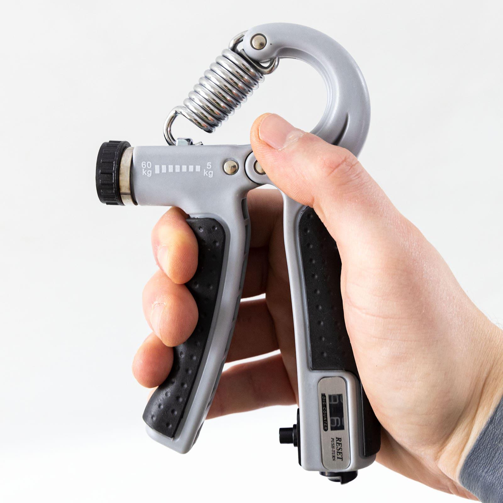 Эспандер кистевой пружинный OSPORT со счетчиком и регулируемой нагрузкой 5-60 кг Серый (MS 4122-2) - фото 2