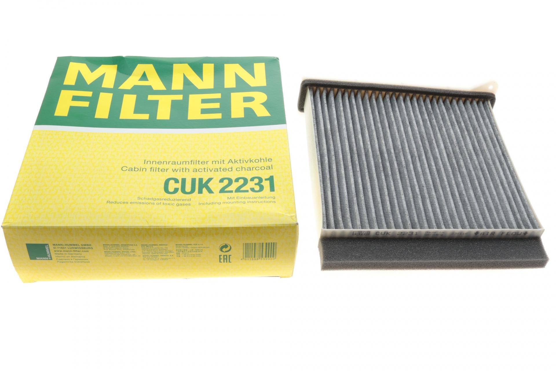 Фильтр салона Mann-Filter для Mitsubishi Grandis 04-11/L200 06-15/Lancer/Outlander 03-08/Pajero Sport 08- угольный (CUK 2231) Фильтр салона Mann-Filter для Mitsubishi Grandis 04-11/L200 06-15/Lancer/Outlander 03-08/Pajero Sport 08- угольный (CUK 2231)