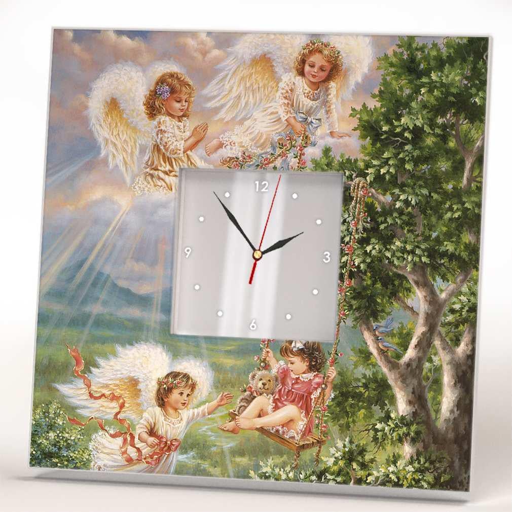 Часы настенные интерьерные WonderCloud ангелы 260x260 мм (C03681)