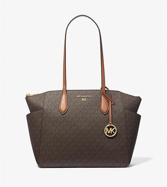 Сумка женская Michael Kors Marilyn Medium Logo Tote Bag BRN/Acorn (b2444)