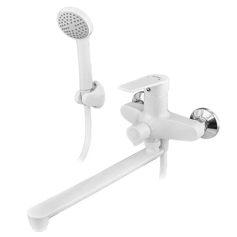 Смеситель для ванны PLAMIX OSCAR-006 Euro SET со шлангом/лейкой/кронштейном White (MX1895)