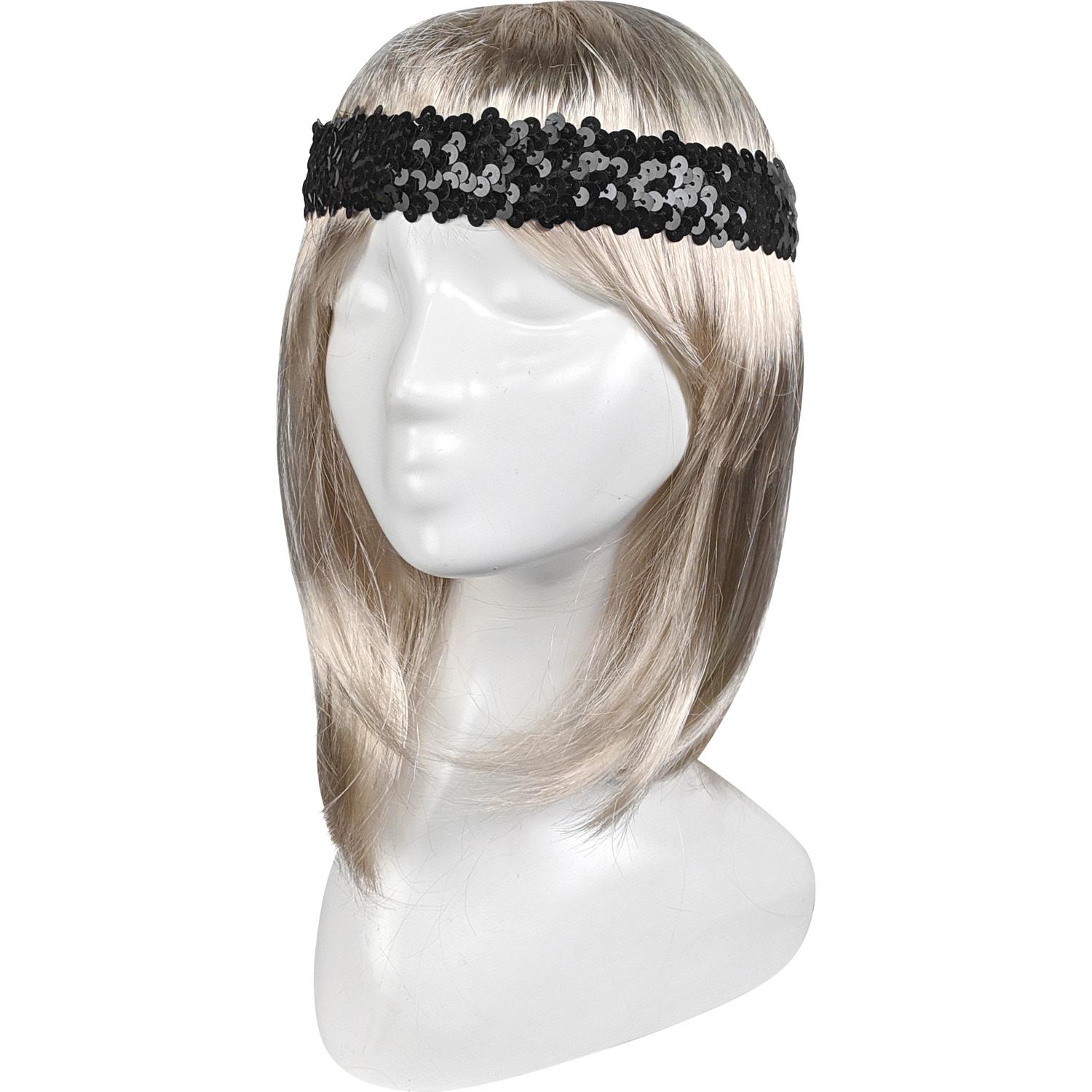 Резинка Seta Decor на голову в паетках (11-356BLK)