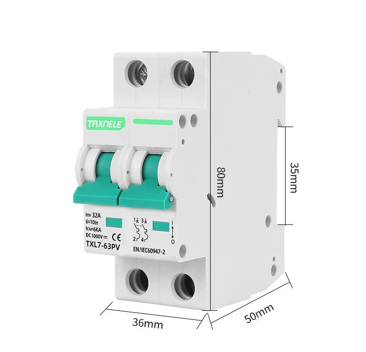 Вимикач постійного струму DC Circuit Breaker Taxnele TXL7-63PV DC 32А 1000V автоматичний - фото 3