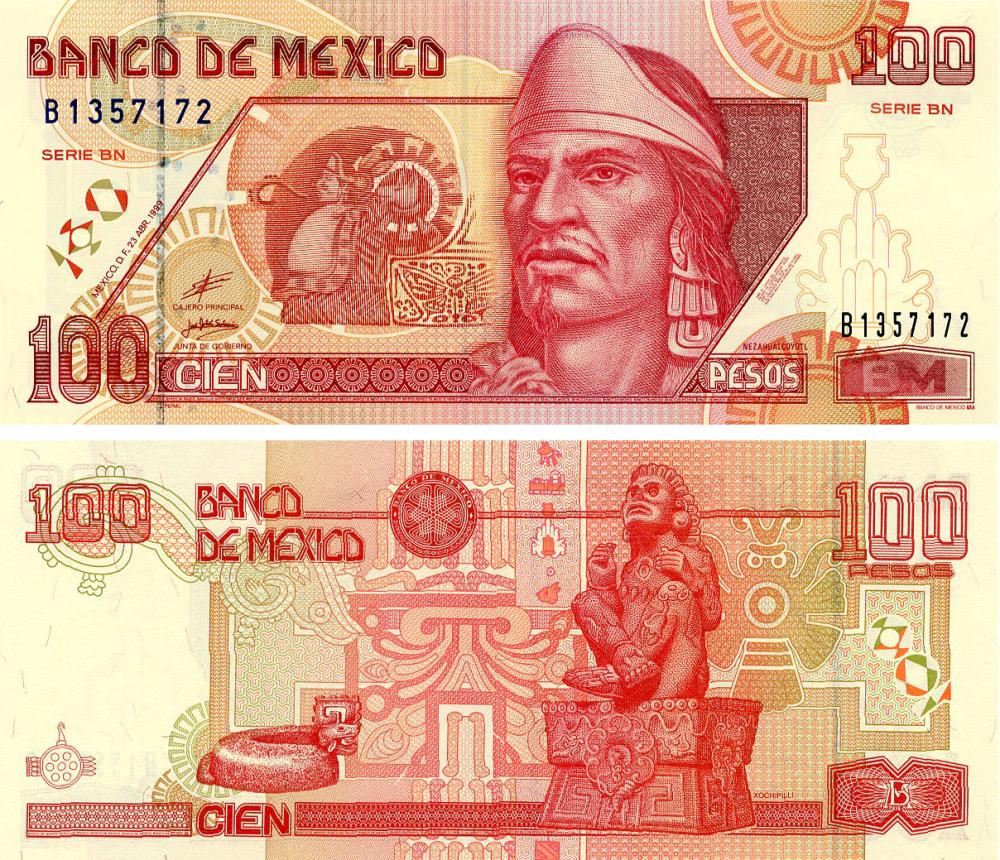 Коллекционная банкнота Мексика 100 песо 1999 UNC (P108d) Коллекционная банкнота Мексика 100 песо 1999 UNC (P108d)