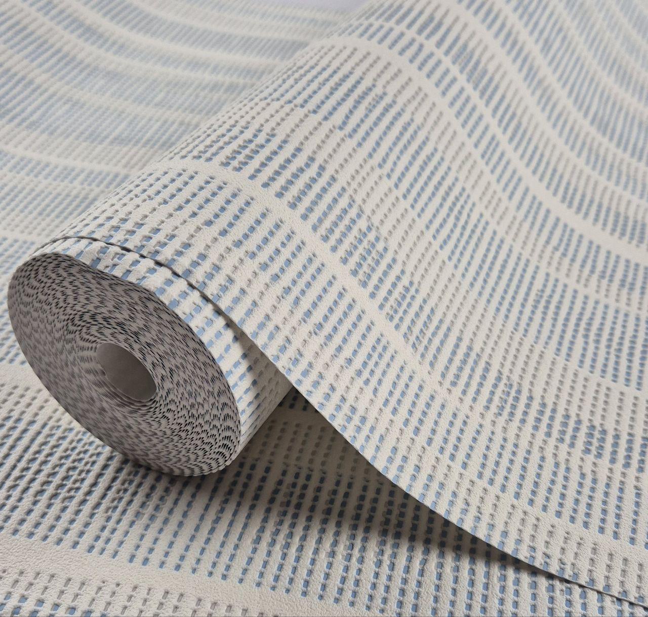 Шпалери вінілові Marburg на флізеліні 0,53×10,05 м Молочний з блакитним (57228)