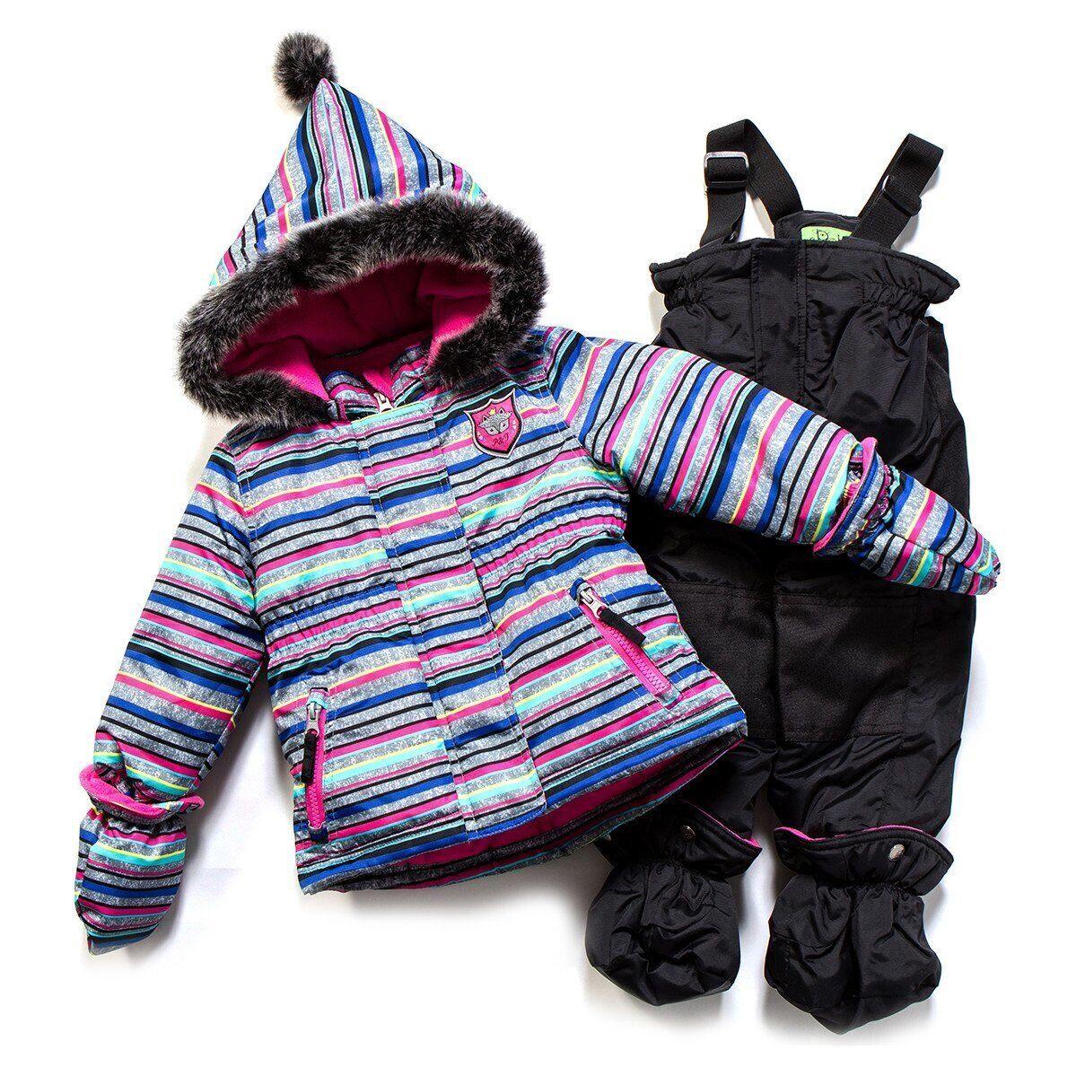 Дитячий зимовий комплект для дівчинки Peluche&Tartine F17M14BF 74-84 см Рожево-бірюзовий (F17M14BF-Lipstick_Black-12m)