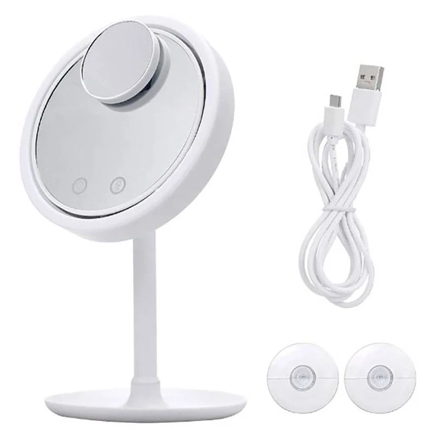 Косметическое зеркало настольное Beauty Breeze Mirror с LED-подсветкой и вентилятором d 20 см (17945718)