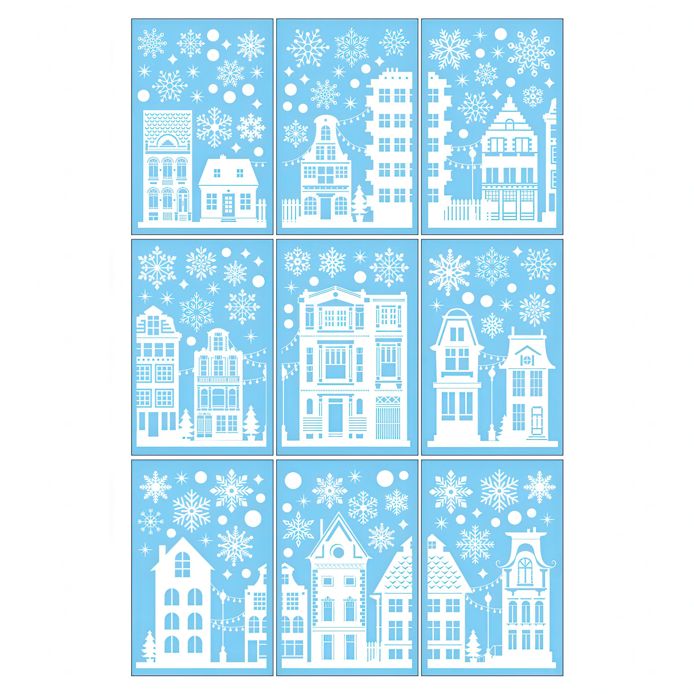 Наклейки на окна Рождественские 20 х 30 см 9 листов (29632594)