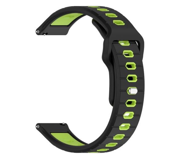 Ремінець силіконовий Sport Dual Color для Garmin Instinct Crossover 22 мм Чорно-салатовий (49647)