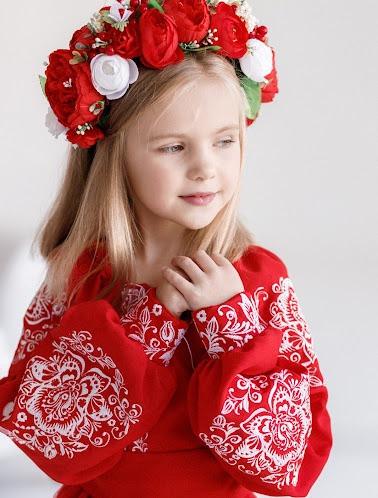Сукня вишиванка для дівчаток Пишна 128 см Червоний - фото 3 Сукня вишиванка для дівчаток Пишна 128 см Червоний - фото 3