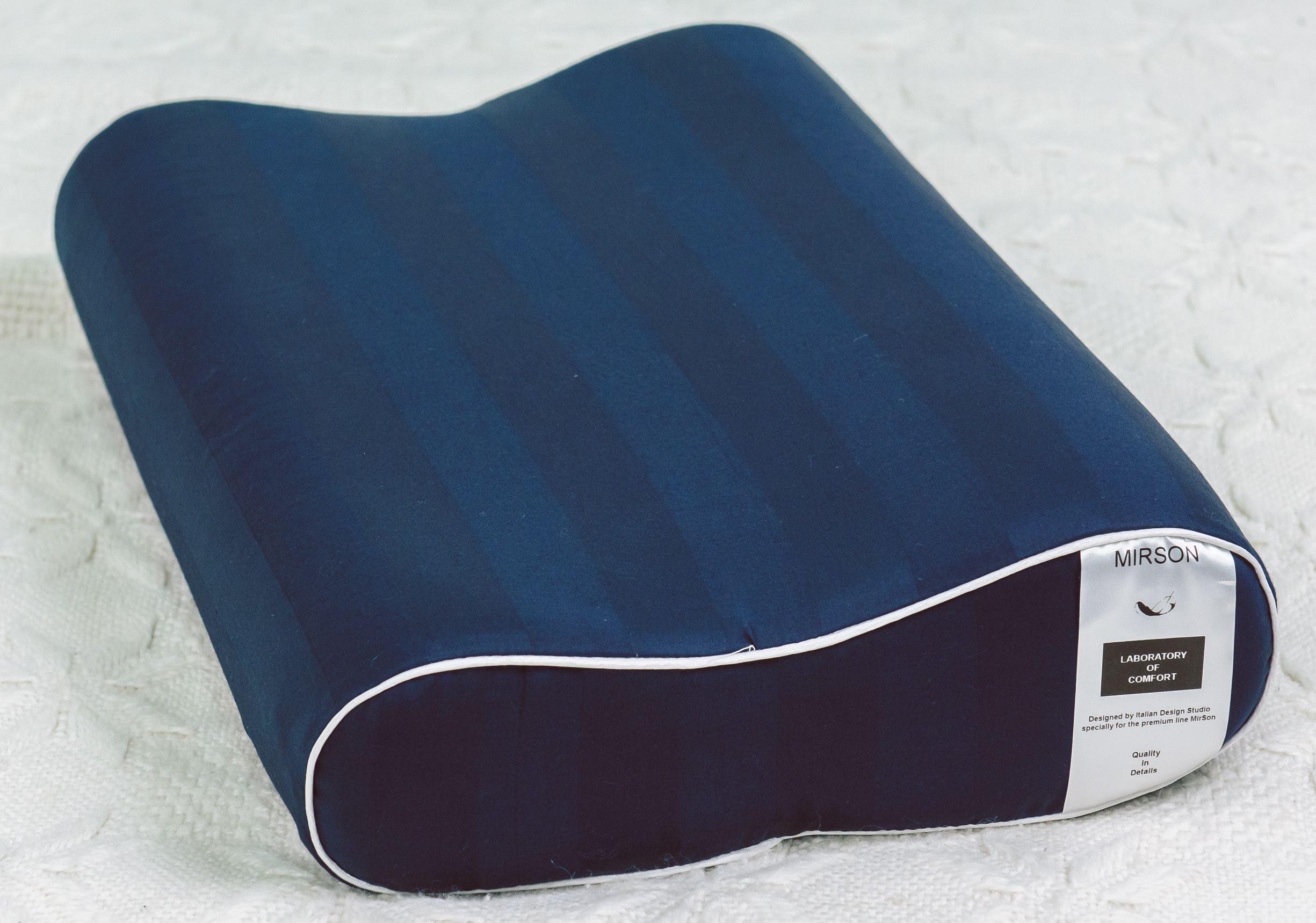 Подушка ортопедическая MirSon №6090 Noble stripe Sea 49х32х10,5 см Blue (2200003262445)