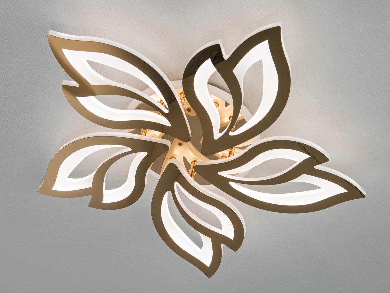 Люстра LED в гостиную с пультом 8165-5G-LS 80W Золотой (2498055995) - фото 2