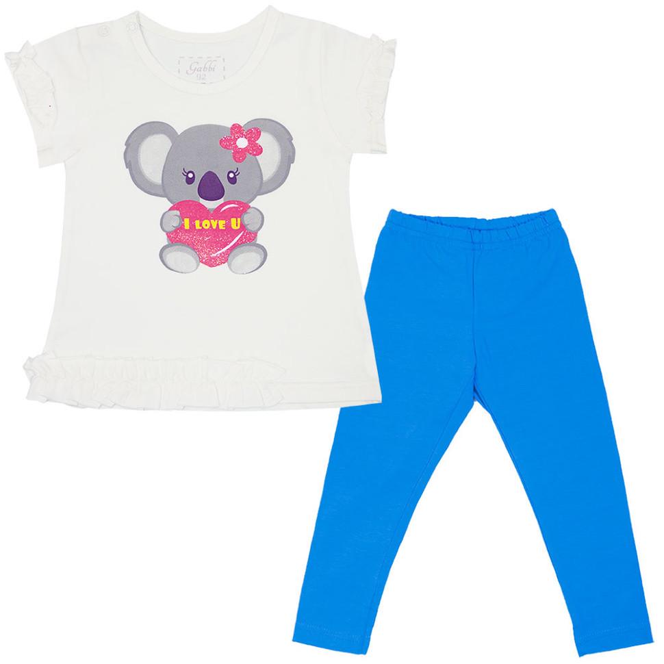 Костюм детский для девочки Gabbi KS-19-14-3 Тропики 98 см Молочный (11662)