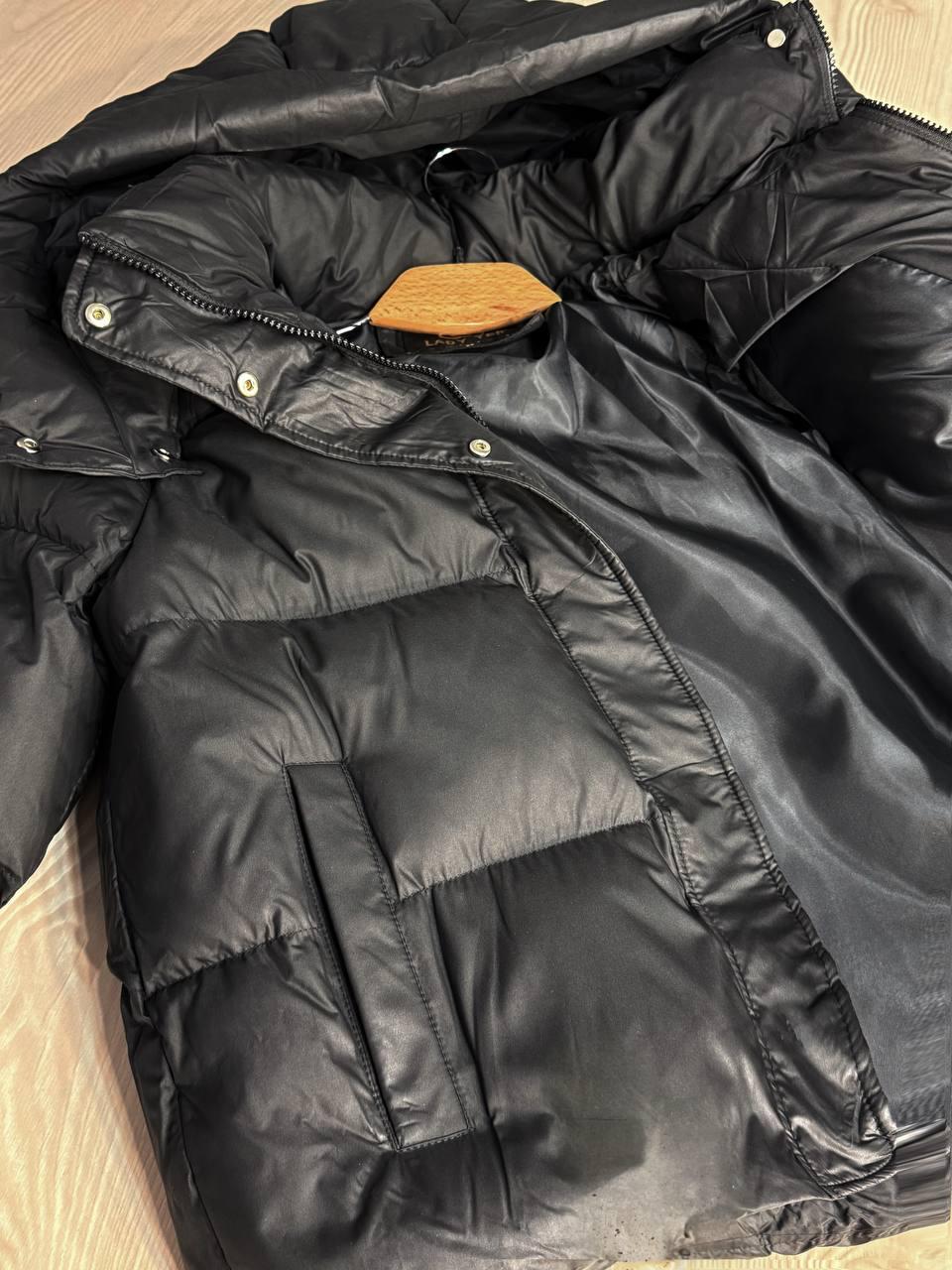 Куртка женская Lady Yep 10005 дутая пуффер с капюшоном р. 46 Черный - фото 8