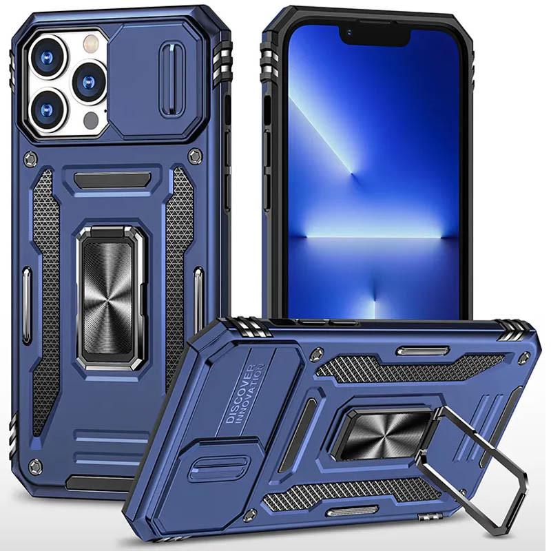 Противоударный ударопрочный чехол Camshield Army Ring для Apple iPhone 12 Pro / 12 (6.1") Синий / Navy