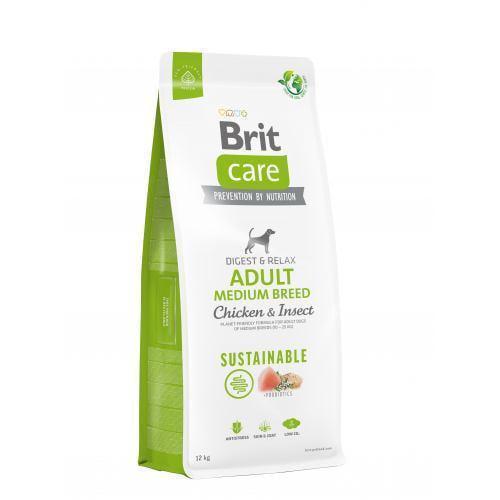 Корм сухой Brit Care Dog Sustainable Medium Breed для собак средних пород с курицей и насекомыми 12 кг