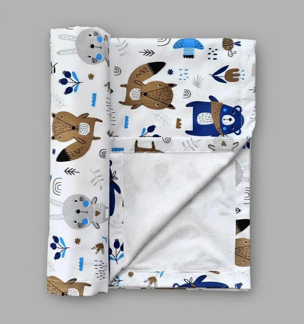 Пеленка детская непромокаемая BST хлопок/мембранная/бамбуковая махра 50х70 см Синий/Коричневый (1807658433)