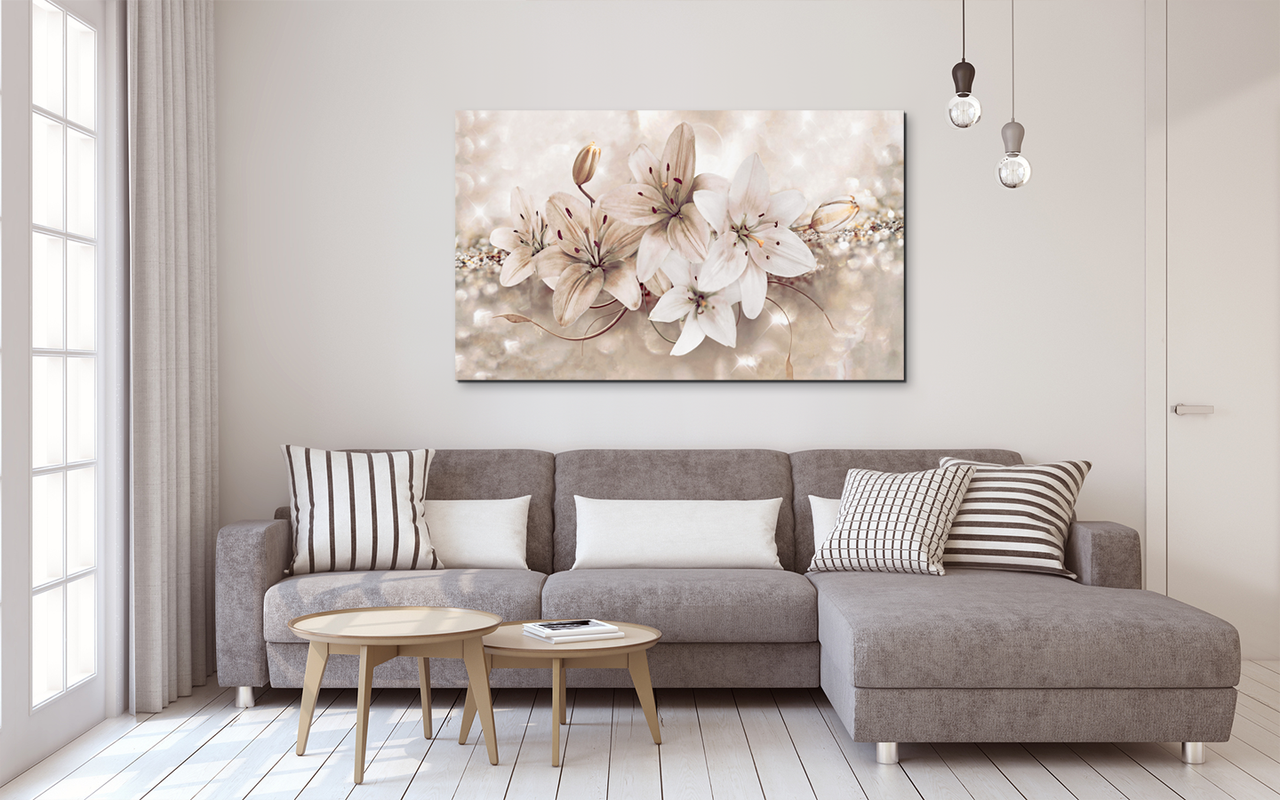 Картина на холсте DK Абстракция с белыми лилиями 60x100 см (MK10152_M) - фото 2