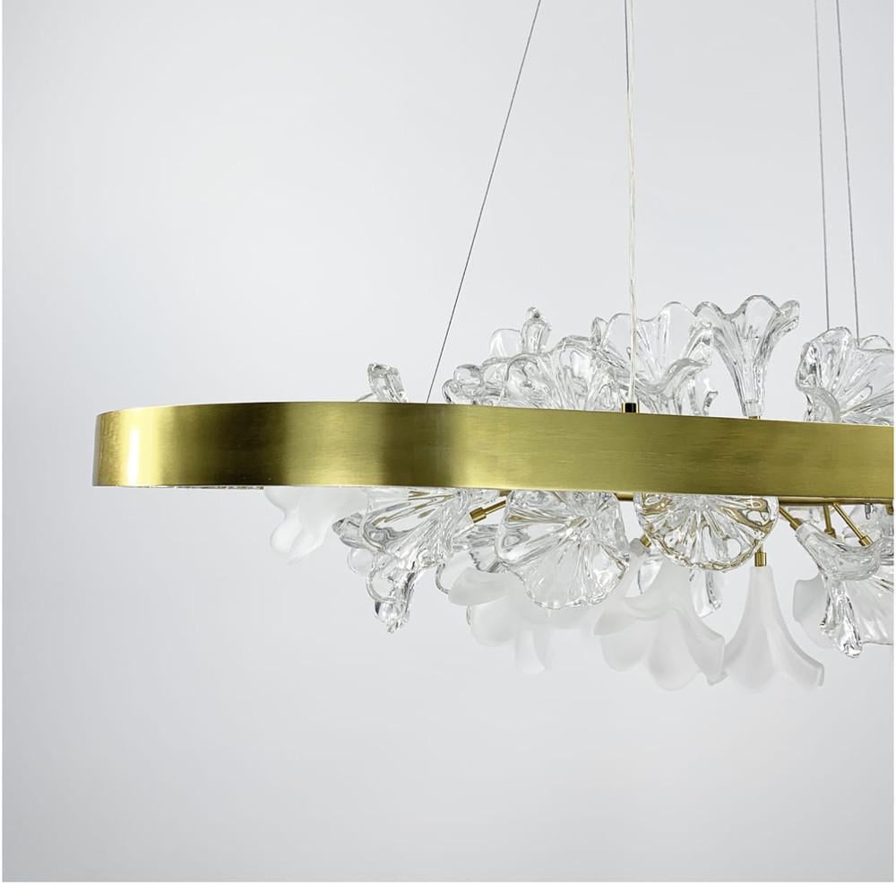 Люстра видовжена із квітковою композицією 90 см Латунь (D 9001 L) - фото 10 Люстра видовжена із квітковою композицією 90 см Латунь (D 9001 L) - фото 10