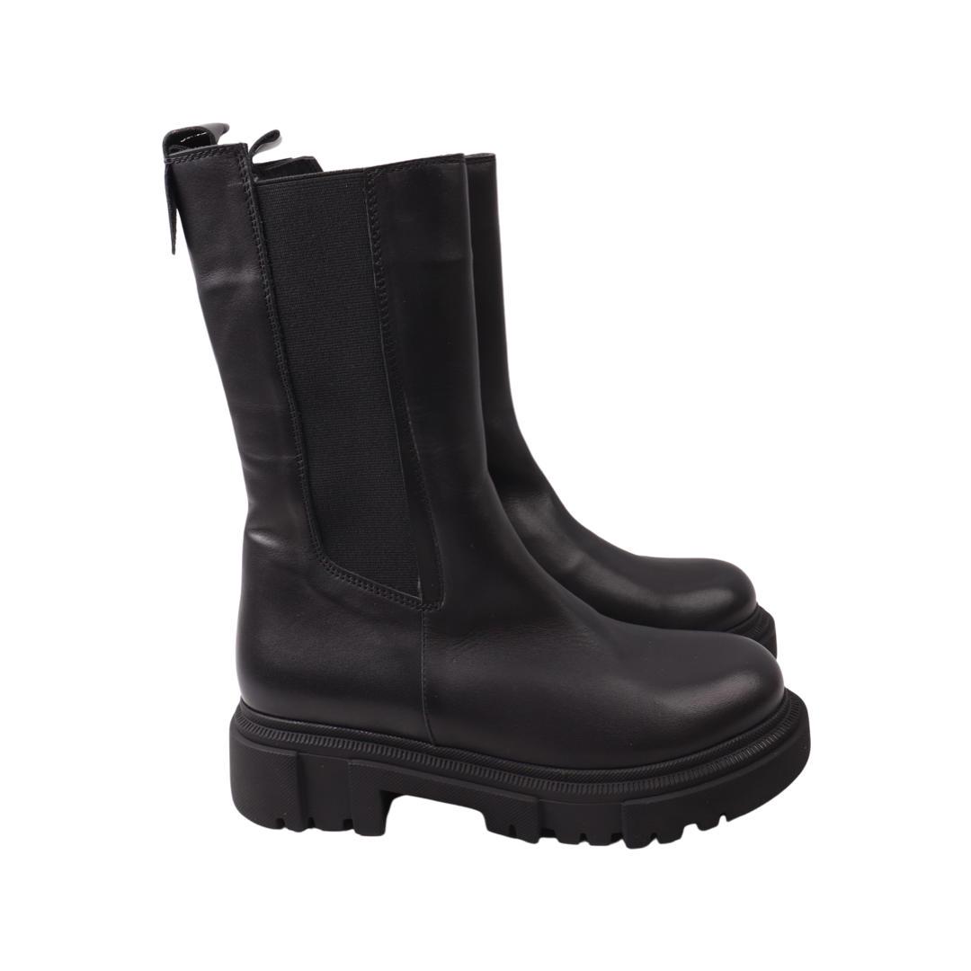 Ботинки женские Aquamarin из кожи р. 38 Черный (2020-22ZHC)