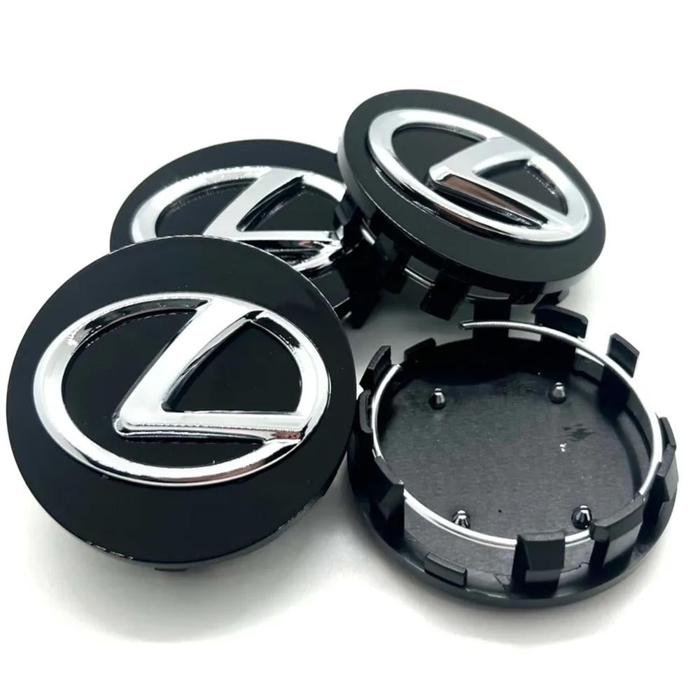 Заглушки колпачки для литых дисков Lexus ES/GS/LS/RX/IS/RZ 61 мм 4 шт. Черный