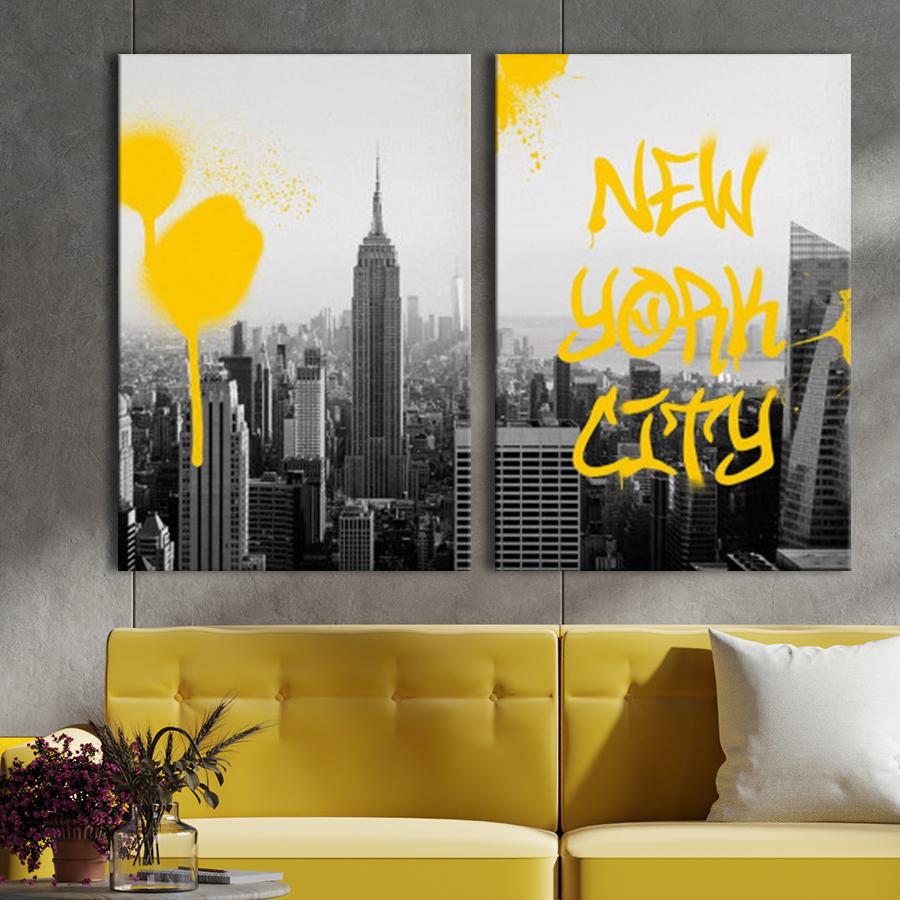 Модульная картина на холсте диптих НьюЙорк 79x50 см (MK21215)