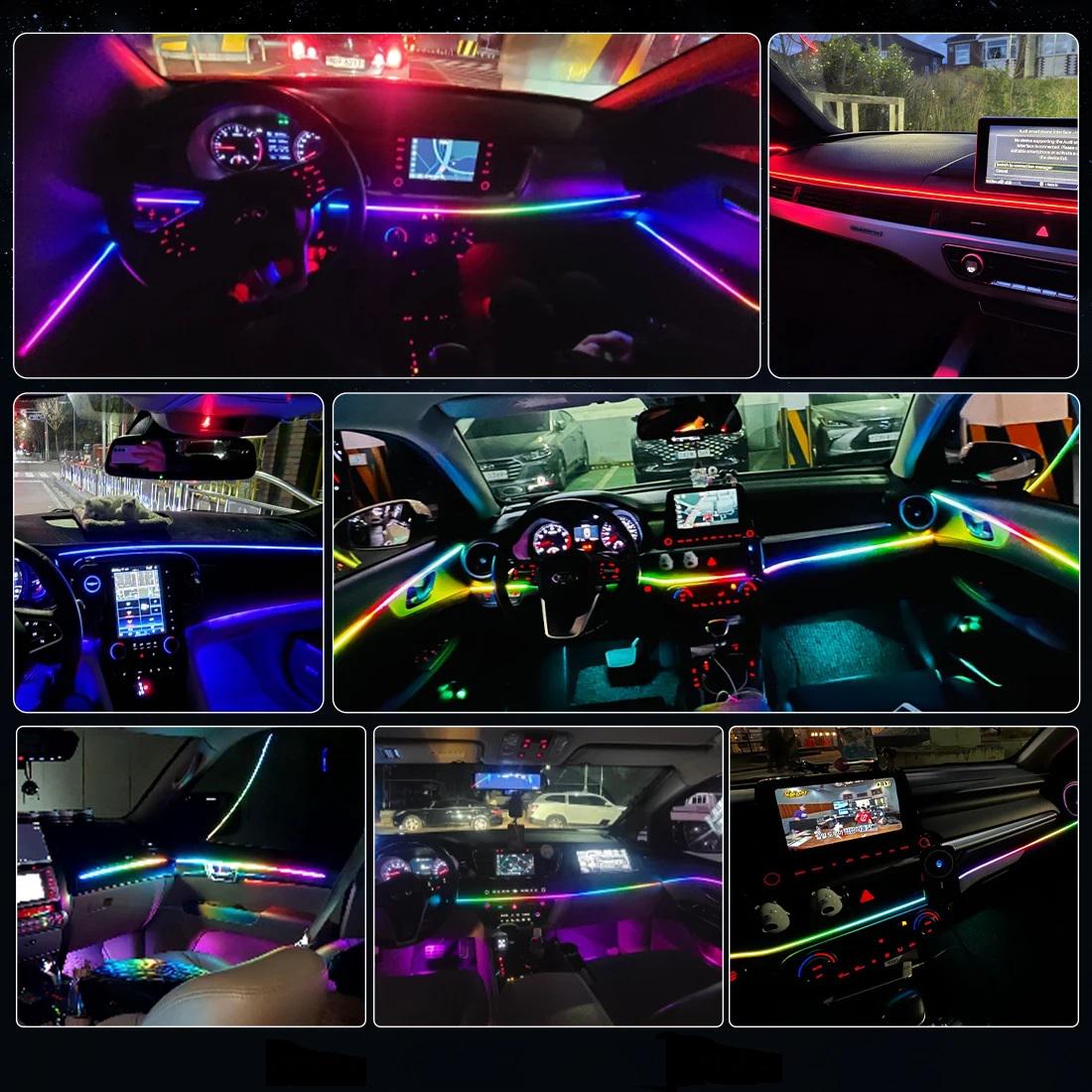 Підсвітка автомобільна в салон Ambient Rgb 6в1 багатобарвна стрічка в торпеду 12 В (4705) - фото 4 Підсвітка автомобільна в салон Ambient Rgb 6в1 багатобарвна стрічка в торпеду 12 В (4705) - фото 4