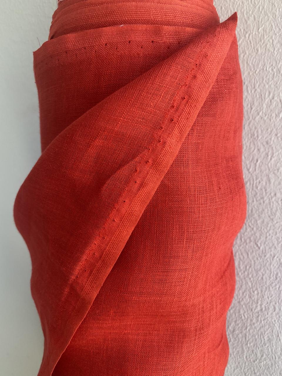 Ткань LINEN PLUS 100% лен 150 см 1/17 Красный