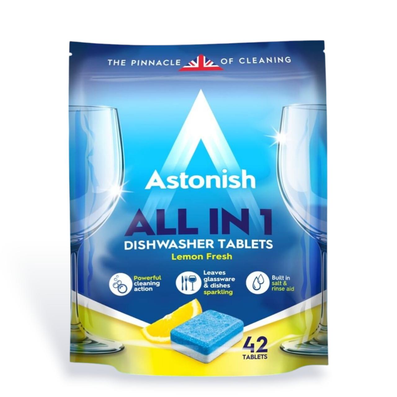 Таблетки для посудомийних машин Astonish Dishwasher Tablets Lemon Fresh Все в одному 42 шт.