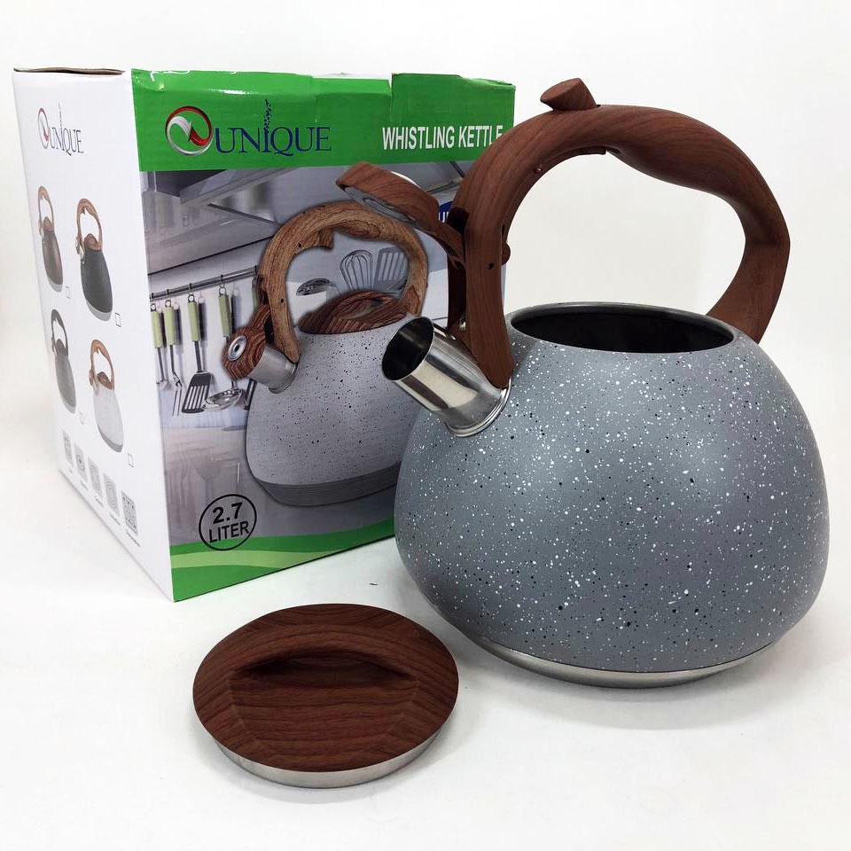 Чайник Unique со свистком UN-5306 2,7л мрамор. Цвет: серый - фото 4