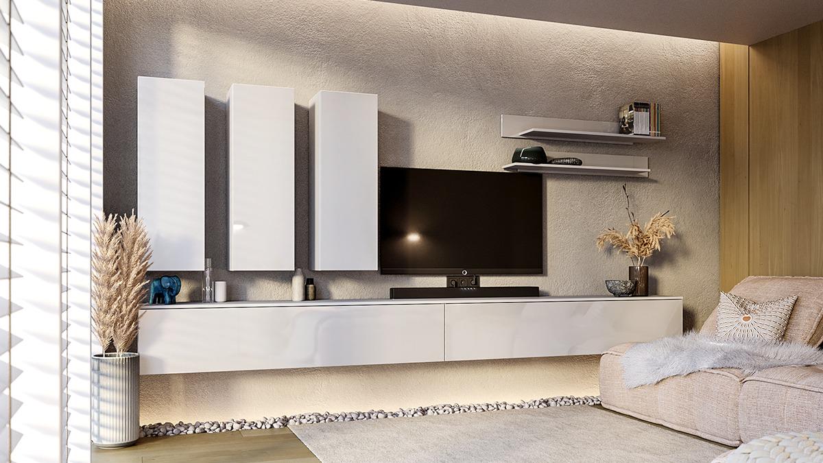 Гостиная комплект MiroMark BOX TV4 Белый глянец (BX-TV4-WB) Гостиная комплект MiroMark BOX TV4 Белый глянец (BX-TV4-WB)
